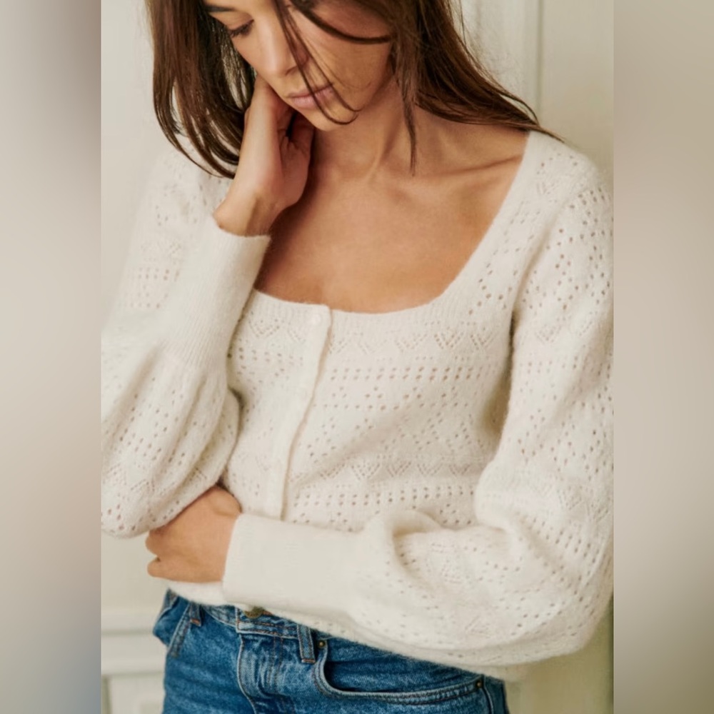 Sezane Esmee Cardigan in Ecru